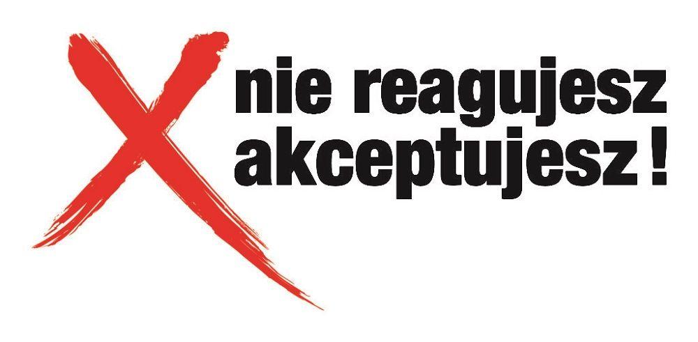 napis o treści nie reagujesz - akceptujesz