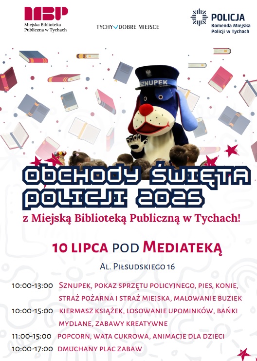 Plakat z zaproszeniem na obchody święta Policji w Tychach