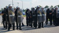 Tyscy policjanci ćwiczyli na Stadionie Miejskim