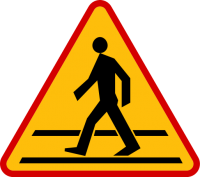 Obrazek przedstawia znak drogowy &quot;przejście dla pieszych&quot;