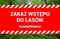 Tabliczka informacyjna informująca o zakazie wstępu do lasu