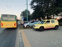 Wspólne działania dla poprawy bezpieczeństwa w transporcie publicznym, kontrola autobusu miejskiego.