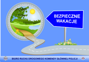 Grafika promująca akcję &quot;Bezpieczne wakacje&quot;