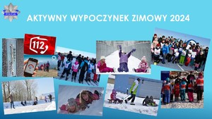 Plakat z napisem o treści Aktywny wypoczynek zimowy 2024