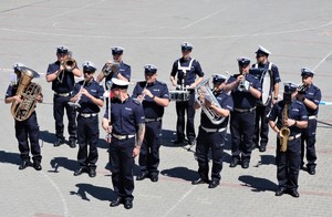 Na zdjęciu orkiestra Komendy Wojewódzkiej Policji w Katowicach.