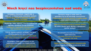 infografika z poradami na temat bezpiecznego wypoczynku nad wodą