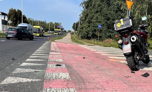 Na zdjęciu motocykl biorący udział w zdarzeniu.