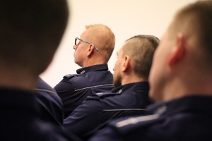 Policjanci podczas rocznej narady służbowej