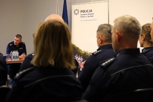 Policjanci podczas rocznej narady służbowej