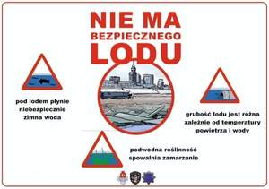 Grafika z napisem o treści Nie ma bezpiecznego lodu