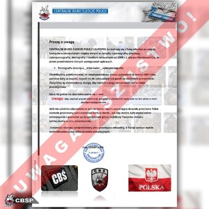 Zdjęcie fałszywego pisma rozsyłanego przez oszustów do ludzi o którym mowa w komunikacie.