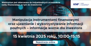 Grafika z napisem: Manipulacja instrumentami finansowymi oraz ujawnianie i wykorzystywanie informacji poufnych