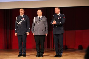 Na zdjęciu umundurowani policjanci podczas obchodów Święta Policji w Tychach