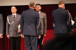 Na zdjęciu umundurowani policjanci podczas obchodów Święta Policji w Tychach