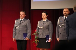 Na zdjęciu umundurowani policjanci podczas obchodów Święta Policji w Tychach