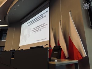 Slajd z prezentacji wyświetlanej podczas narady kierownictwa ruchu drogowego