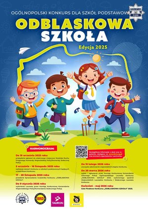 Ilustracja plakatu Odblaskowa Szkoła 2025