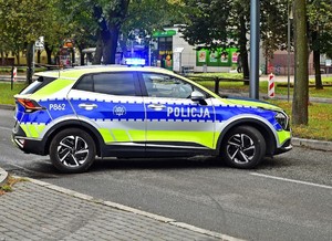 Na zdjęciu radiowóz Policji