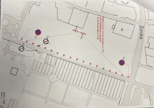 kolorowe zdjęcie planu organizacji ruchu na terenie miasta Tychy